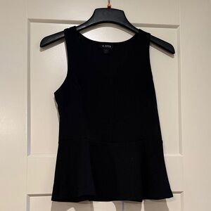 A. Byer Elegant Black Peplum Tank Top